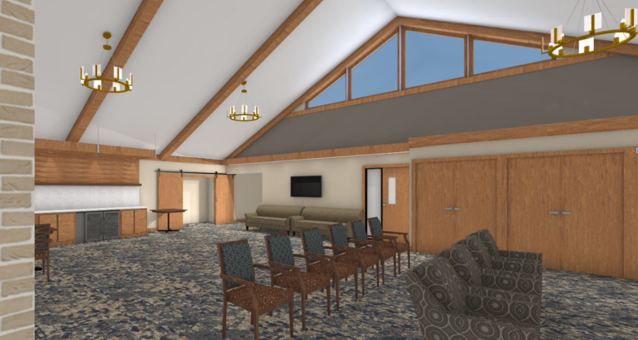 Rendering of the renovated fellowship hall