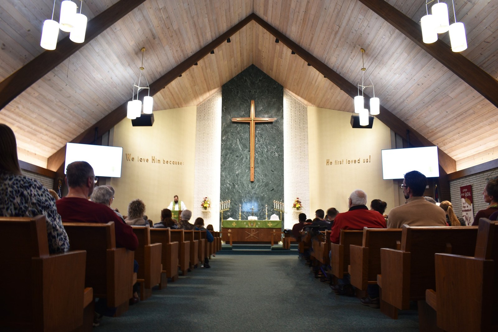 Worship in First Lutheran’s sanctuary
